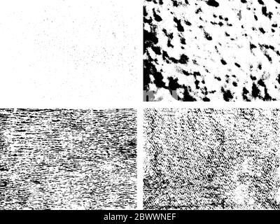 Ensemble de 4 textures naturelles (noir et blanc) Illustration de Vecteur
