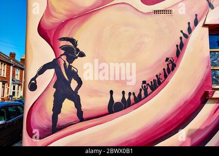 Wall Mural sur le Duke of York Pub à Bristol, Angleterre, Royaume-Uni Banque D'Images