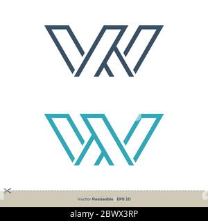 Modèle de logo Letter W Design d'illustration. Vecteur EPS 10. Banque D'Images