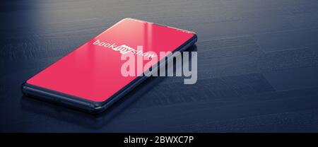 KIEV, UKRAINE-JANVIER, 2020: Bookmyshow 0 sur l'écran de téléphone mobile. Un smartphone reposant sur une surface sombre avec une application Bookmyshow 0. Concept de médias sociaux Banque D'Images
