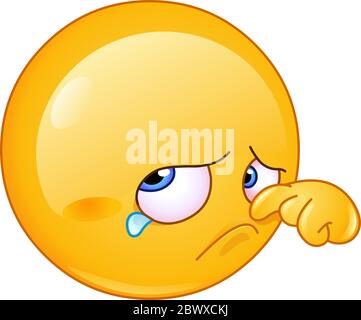 Une émoticône triste se lacryse Illustration de Vecteur
