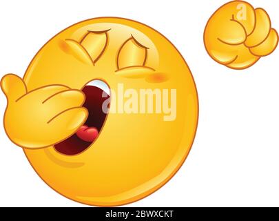 Émoticône bâillonné et étirant Illustration de Vecteur