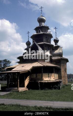 Église de l'intercession de la Vierge, Kizhi Pogost, île de Kizhi, Russie Banque D'Images