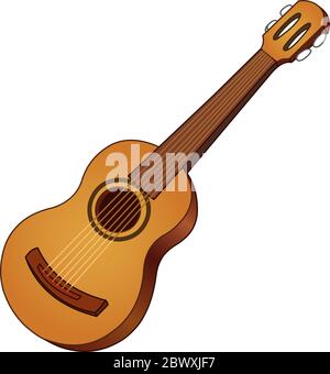 Guitare acoustique vectorielle Illustration de Vecteur