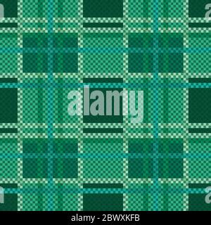 Motif écossais écossais doux et sans couture dans des tons verts, texture pour tartan, écossais, nappes, vêtements, literie, couvertures et autres textiles Illustration de Vecteur