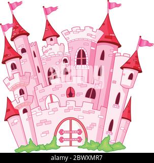 Château de princesse rose Illustration de Vecteur