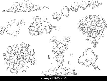 Explosions de comics dessinées à la main de Vector Illustration de Vecteur