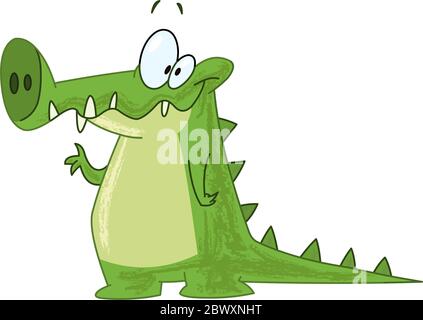Un crocodile souriant agité avec sa main Illustration de Vecteur