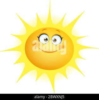 Un soleil souriant et mignon Illustration de Vecteur