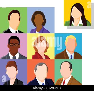 Avatar de personnes professionnelles défini Illustration de Vecteur