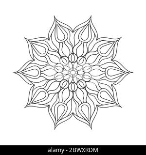 Décoration circulaire pour livres de coloriage pour adultes et enfants, scrapbooking ou broderie. Illustration vectorielle dans la technique zentangle. Simple Doodle s Illustration de Vecteur