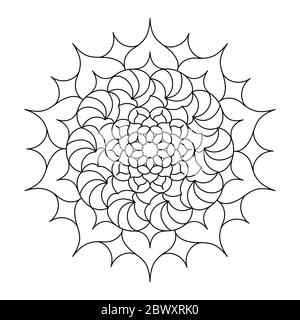 Décoration circulaire pour livres de coloriage pour adultes et enfants, scrapbooking ou broderie. Illustration vectorielle dans la technique zentangle. Simple Doodle s Illustration de Vecteur