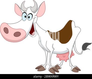Cartoon Happy Cow Illustration de Vecteur