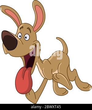 Chien heureux tournant Illustration de Vecteur