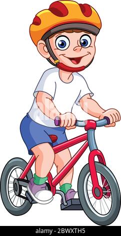 Adorable enfant à vélo Illustration de Vecteur