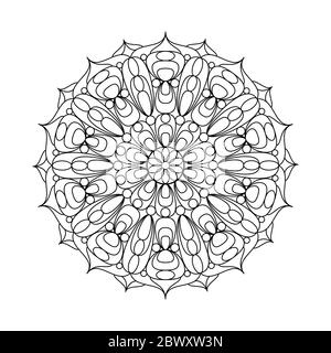 Décoration circulaire pour livres de coloriage pour adultes et enfants, scrapbooking ou broderie. Illustration vectorielle dans la technique zentangle. Simple Doodle s Illustration de Vecteur
