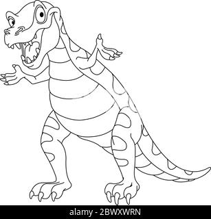 Dinosaure avec contour. Page de coloriage de l'illustration vectorielle. Illustration de Vecteur