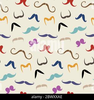 Motif moustaches coloré sans coutures Illustration de Vecteur