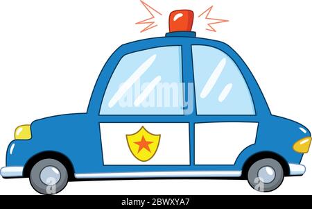 Dessin animé voiture de police Illustration de Vecteur