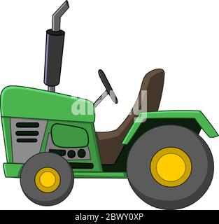 Dessin animé du tracteur Illustration de Vecteur