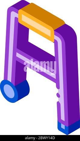 Walker Équipements orthopédiques avec des rouleaux Vector Illustration de Vecteur