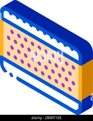 Élément de matelas orthopédique superposé icône isométrique Illustration de Vecteur