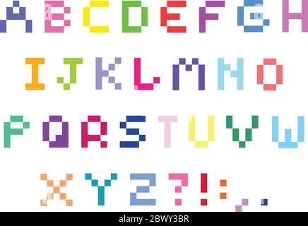 Alphabet de pixels Illustration de Vecteur