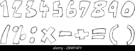 Nombres esquissé vectoriels Illustration de Vecteur