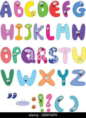 Lettres de dessin animé Illustration de Vecteur