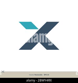 Modèle de logo vecteur Letter X Design Illustration. Vecteur EPS 10. Banque D'Images