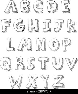 Lettres ABC vectorielles dessinées à la main Illustration de Vecteur