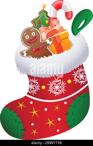 Chaussette de Noël Illustration de Vecteur