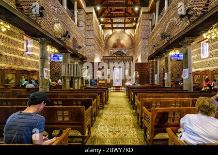 Dans l'église Saints Sergius et Bacchus, également connue sous le nom d'Abu Serva, dans le Caire copte est l'une des plus anciennes églises coptes en Egypte Banque D'Images