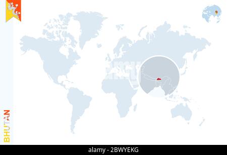 zoom-sur-le-bhoutan-la-carte-et-drapeau-carte-du-monde-image
