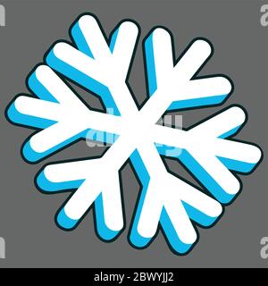 Flocon de neige 3D - une illustration d'un flocon de neige 3D. Illustration de Vecteur