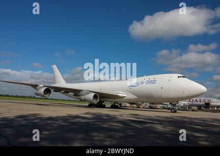 Logistique Air Cargo Boeing 747-100 à l'aéroport international de Zia maintenant Hazrat Shah Jalal aéroport international à Dhaka, Bangladesh. Banque D'Images