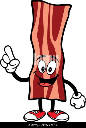 La mascotte de la bande de bacon parle - UNE illustration de dessin animé d'une mascotte de la bande de bacon parle. Illustration de Vecteur