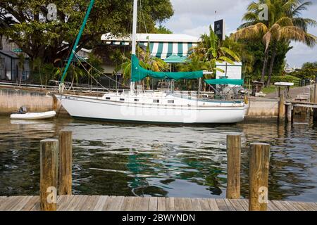 Dinner Key Marina à Coconut Grove, Miami, Floride, États-Unis Banque D'Images