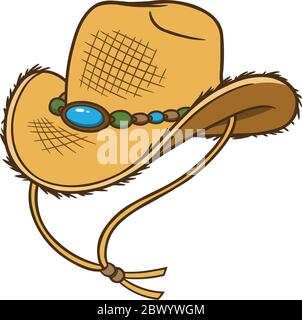 Cowboy Straw Hat- An Illustration of a Cowboy Straw Hat. Illustration de Vecteur