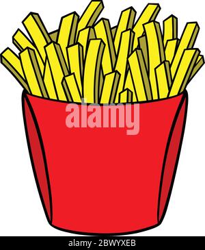 Frites - une illustration des frites. Illustration de Vecteur