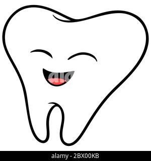 Kawaii Baby Tooth - UN dessin-modèle Illustration d'une Kawaii Baby Tooth. Illustration de Vecteur