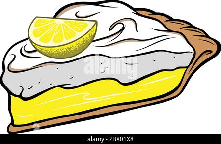 Tarte au citron meringue - UNE illustration de dessin animé d'une tarte au citron meringue. Illustration de Vecteur