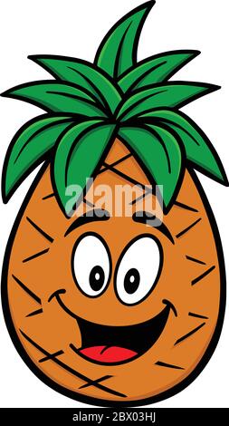 Mascotte d'ananas - UN dessin de la mascotte d'ananas. Illustration de Vecteur