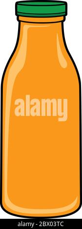 Jus d'orange - Illustration d'une bouteille de jus d'orange. Illustration de Vecteur