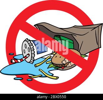Ne pas laisser de détritus – Illustration d'un panneau « ne pas laisser de détritus ». Illustration de Vecteur