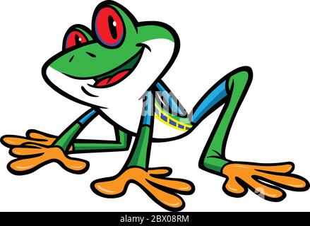 Grenouille d'arbre - UN dessin-dessin Illustration d'une grenouille d'arbre. Illustration de Vecteur