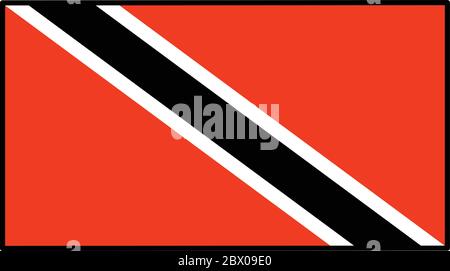 Drapeau de Trinité-et-Tobago - Illustration d'un drapeau de Trinité-et-Tobago. Illustration de Vecteur