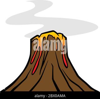 Fumée de volcan - une illustration d'un volcan fumer. Illustration de Vecteur