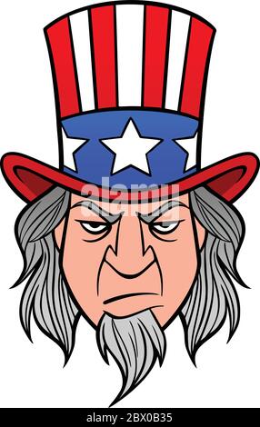 Oncle Sam- UN dessin-dessin de l'oncle Sam. Illustration de Vecteur