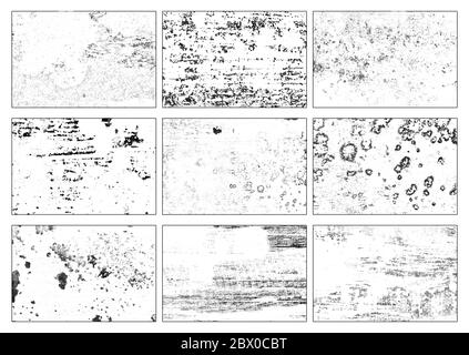 Ensemble de textures Grunge. Arrière-plan abstrait monochrome. L'image inclut un effet noir et blanc Banque D'Images